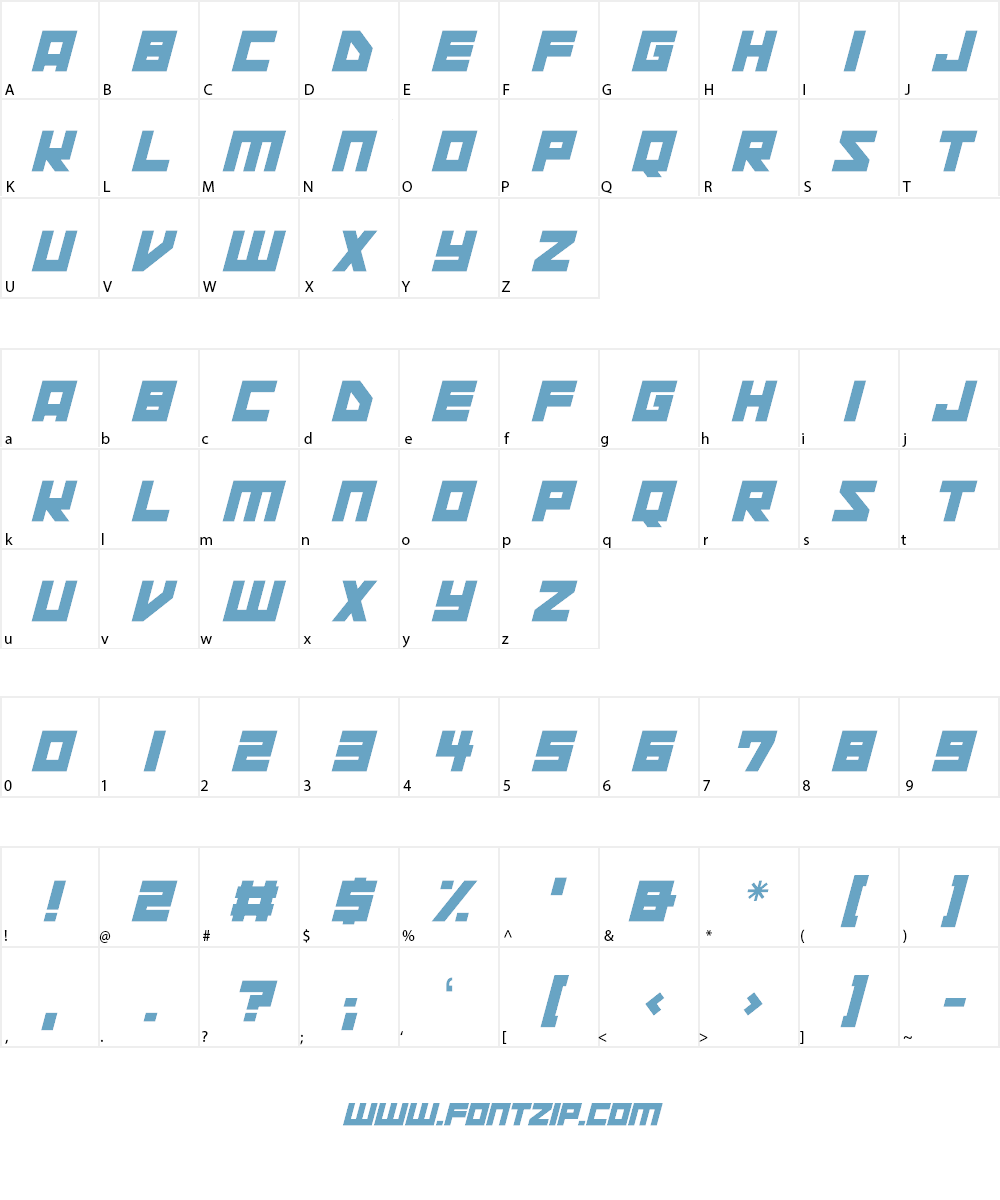 Space Squadron Font Character